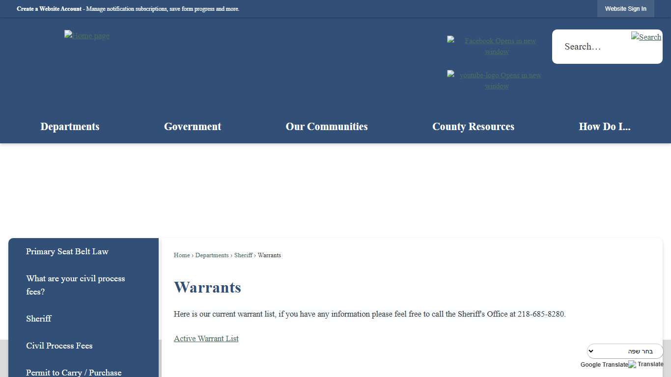Warrants | Grant County, MN - Official Website