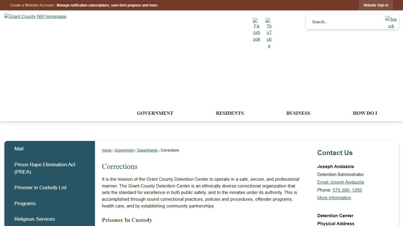 Corrections | Grant County, NM